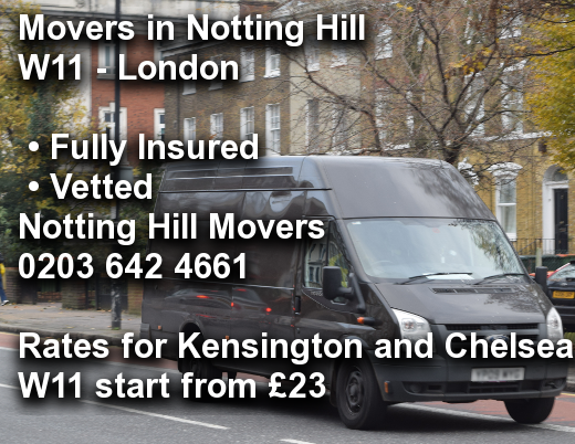 Movers in Notting Hill W11, Kensington and Chelsea
